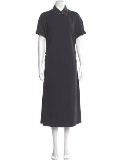 Pre-owned Brunello Cucinelli Midi Length Dress In Gray