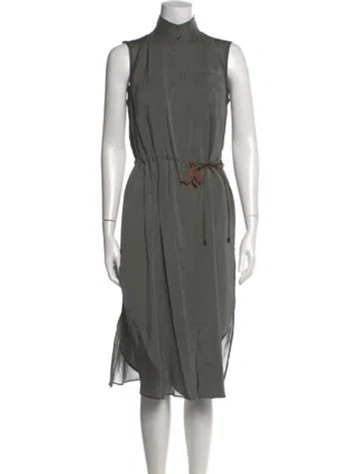 Pre-owned Brunello Cucinelli Midi Length Dress In Grey