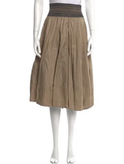 Pre-owned Brunello Cucinelli Midi Length Skirt In Brown