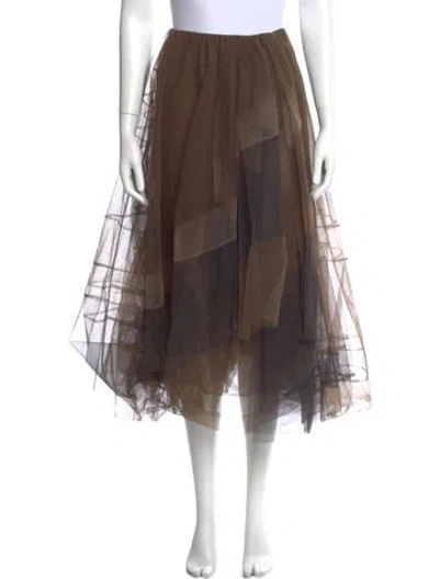 Pre-owned Brunello Cucinelli Midi Length Skirt In Brown