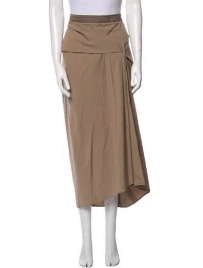 Pre-owned Brunello Cucinelli Midi Length Skirt In Brown