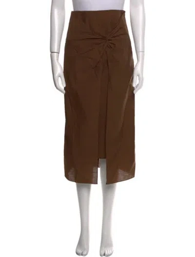 Pre-owned Brunello Cucinelli Midi Length Skirt In Brown