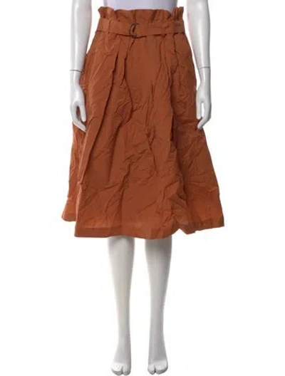 Pre-owned Brunello Cucinelli Midi Length Skirt In Brown