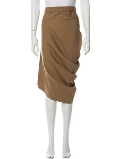 Pre-owned Brunello Cucinelli Midi Length Skirt In Brown