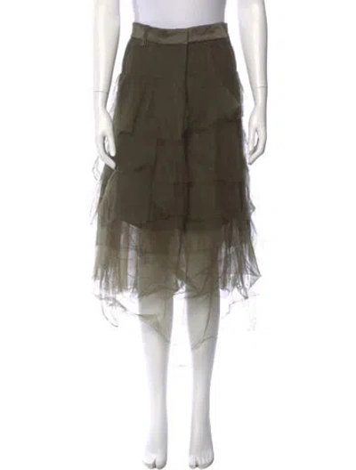 Pre-owned Brunello Cucinelli Midi Length Skirt In Green