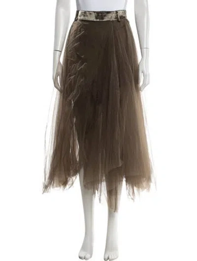 Pre-owned Brunello Cucinelli Midi Length Skirt In Neutral
