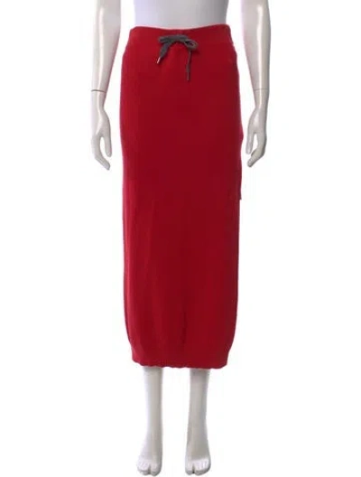 Pre-owned Brunello Cucinelli Midi Length Skirt In Red