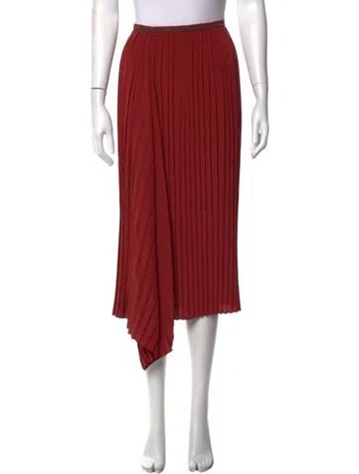 Pre-owned Brunello Cucinelli Midi Length Skirt In Red