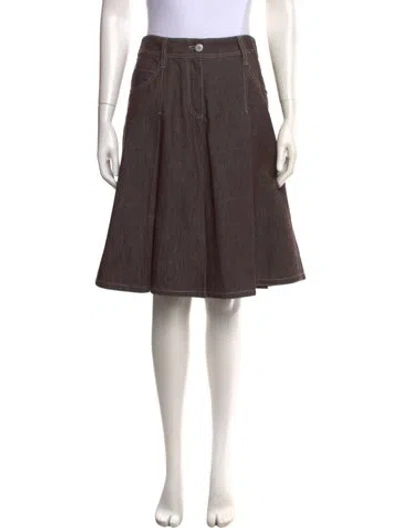 Pre-owned Brunello Cucinelli Midi Length Skirt W/ Tags In Brown
