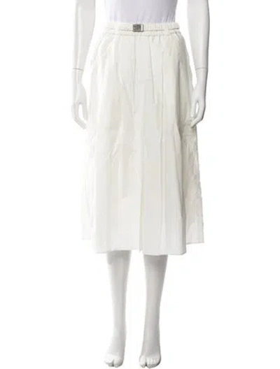 Pre-owned Brunello Cucinelli Midi Length Skirt In White