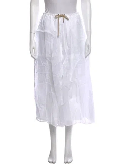Pre-owned Brunello Cucinelli Midi Length Skirt In White