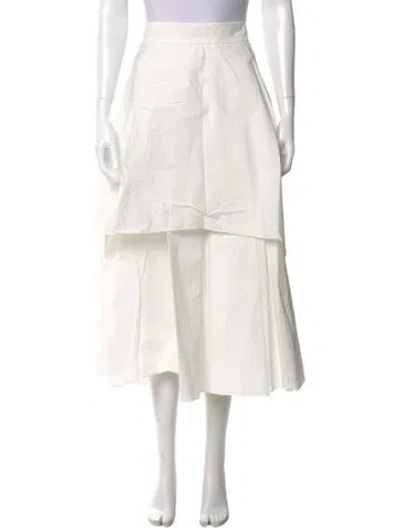 Pre-owned Brunello Cucinelli Midi Length Skirt In White