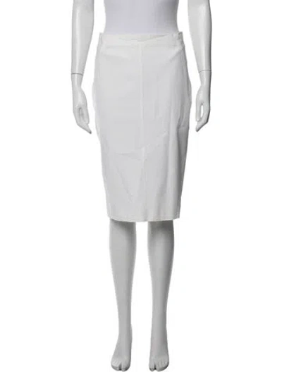 Pre-owned Brunello Cucinelli Midi Length Skirt In White