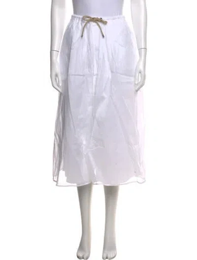 Pre-owned Brunello Cucinelli Midi Length Skirt In White