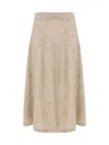 Brunello Cucinelli Fur Embellished Flare Skirt