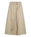 Brunello Cucinelli Stretch Cotton Long Skirt With Maxi Hem In Beige