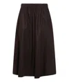 Brunello Cucinelli Flowing Linen Full Skirt With Elastic Waistband In Brown