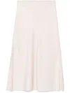 Brunello Cucinelli Poudre Pink Satin High-waisted Skirt In White