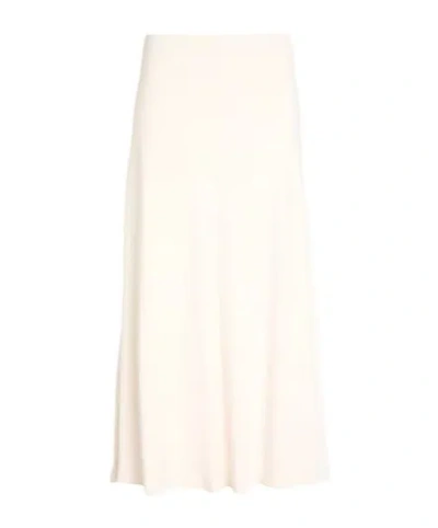 Brunello Cucinelli Crepe Maxi Skirt In White