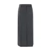 Brunello Cucinelli Woman Midi Skirt Lead Size 16 Virgin Wool, Elastane, Cotton, Brass In Gray