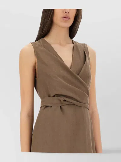 Brunello Cucinelli Midi Wrap Dress V-neckline