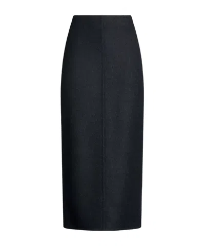 Brunello Cucinelli Woman Maxi Skirt Midnight Blue Size 4 Virgin Wool