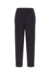 Brunello Cucinelli Midnight Blue Viscose Blend Pant In C2446