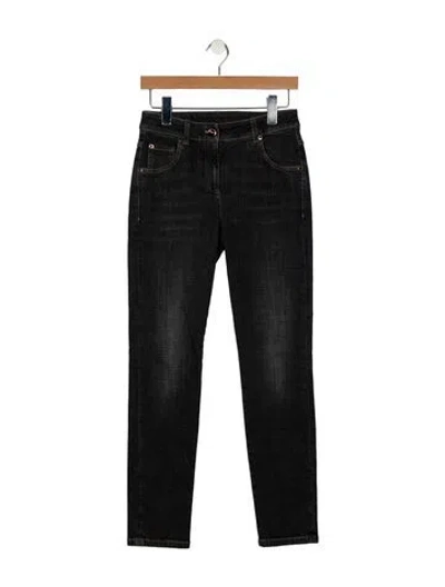 Pre-owned Brunello Cucinelli Mid-rise Skinny Leg Jeans In Black