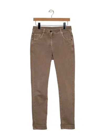 Pre-owned Brunello Cucinelli Mid-rise Skinny Leg Jeans In Brown