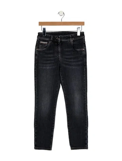 Pre-owned Brunello Cucinelli Mid-rise Skinny Leg Jeans In Gray