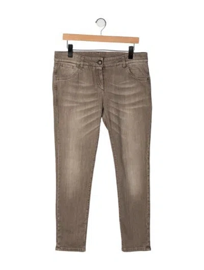 Pre-owned Brunello Cucinelli Mid-rise Skinny Leg Jeans In Neutral