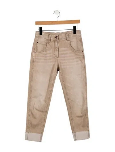 Pre-owned Brunello Cucinelli Mid-rise Skinny Leg Jeans In Neutral