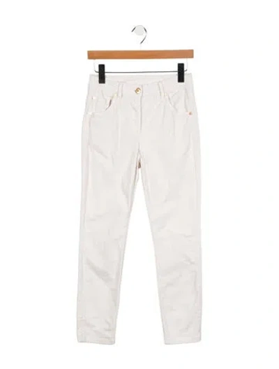 Pre-owned Brunello Cucinelli Mid-rise Skinny Leg Jeans In White