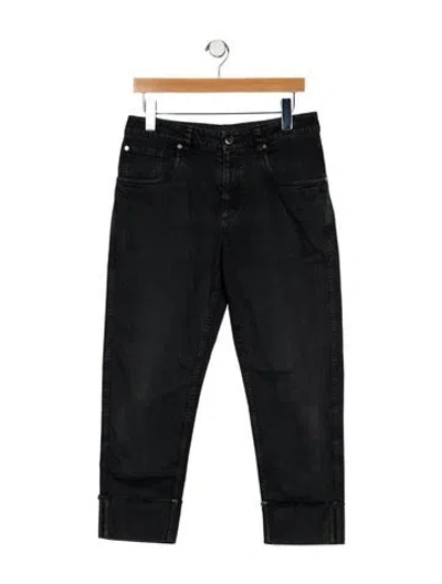 Pre-owned Brunello Cucinelli Mid-rise Straight Leg Jeans In Black