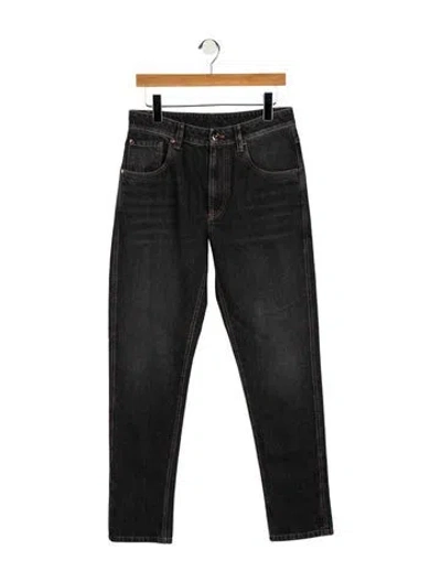Pre-owned Brunello Cucinelli Mid-rise Straight Leg Jeans In Black