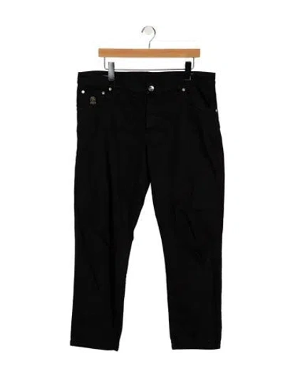 Pre-owned Brunello Cucinelli Mid-rise Straight Leg Jeans In Black