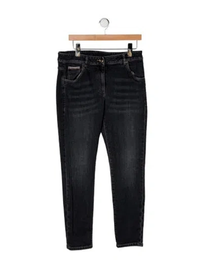 Pre-owned Brunello Cucinelli Mid-rise Straight Leg Jeans In Black