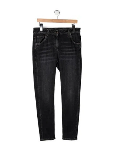 Pre-owned Brunello Cucinelli Mid-rise Straight Leg Jeans In Black