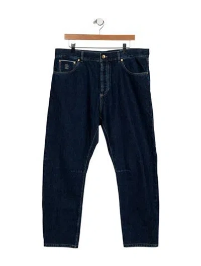 Pre-owned Brunello Cucinelli Mid-rise Straight Leg Jeans In Blue
