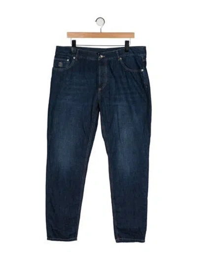 Pre-owned Brunello Cucinelli Mid-rise Straight Leg Jeans In Blue