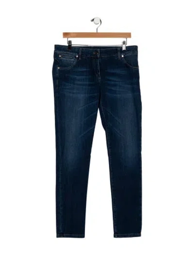 Pre-owned Brunello Cucinelli Mid-rise Straight Leg Jeans In Blue