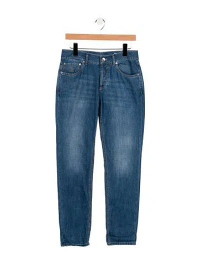 Pre-owned Brunello Cucinelli Mid-rise Straight Leg Jeans In Blue
