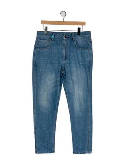 Pre-owned Brunello Cucinelli Mid-rise Straight Leg Jeans In Blue