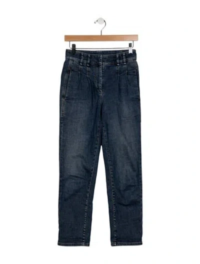 Pre-owned Brunello Cucinelli Mid-rise Straight Leg Jeans In Blue