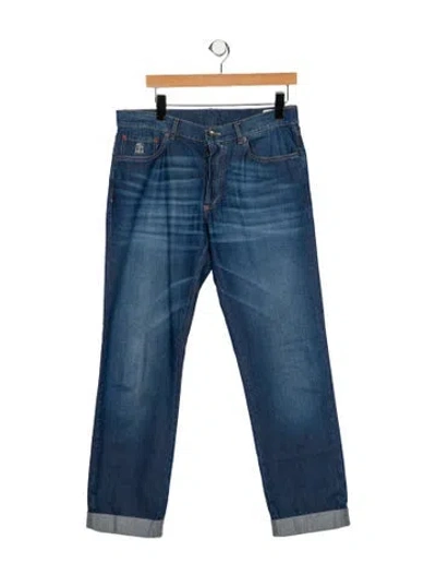 Pre-owned Brunello Cucinelli Mid-rise Straight Leg Jeans In Blue