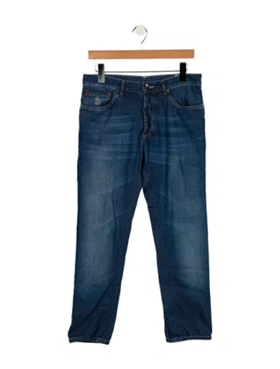 Pre-owned Brunello Cucinelli Mid-rise Straight Leg Jeans In Blue