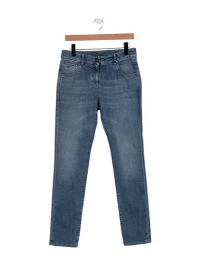 Pre-owned Brunello Cucinelli Mid-rise Straight Leg Jeans In Blue