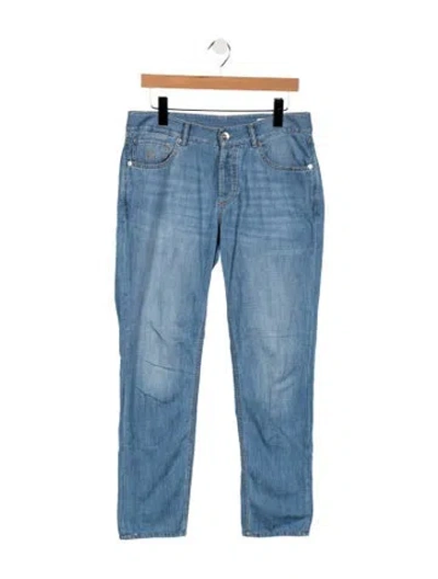Pre-owned Brunello Cucinelli Mid-rise Straight Leg Jeans In Blue