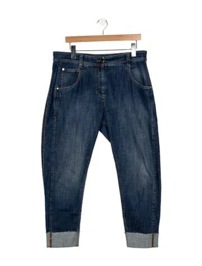 Pre-owned Brunello Cucinelli Mid-rise Straight Leg Jeans In Blue