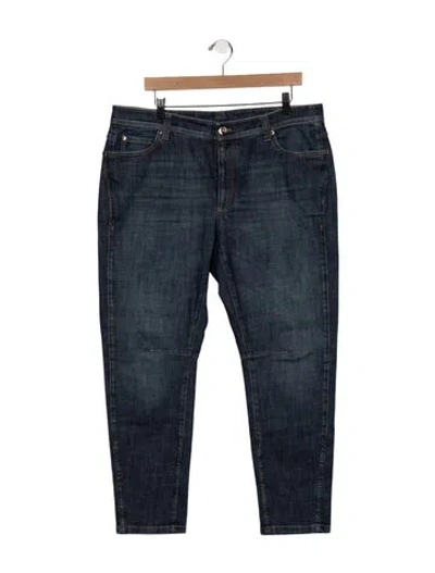 Pre-owned Brunello Cucinelli Mid-rise Straight Leg Jeans In Blue